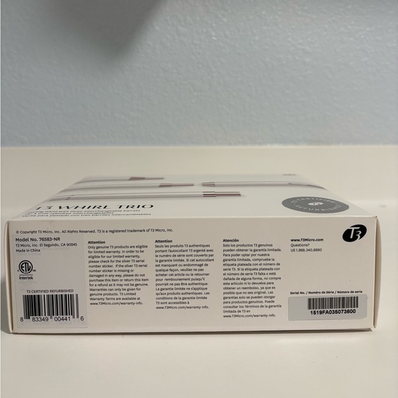 New T3 Whirl Trio Styling Wand With 3 Interchangeable Barrels MSRP:$325 - Picture 4 of 7